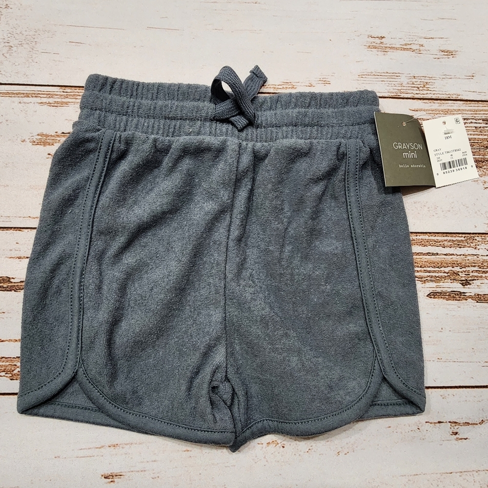 Grayson Mini Shorts Gray Cotton Blend Baby Toddler Size 18 Months